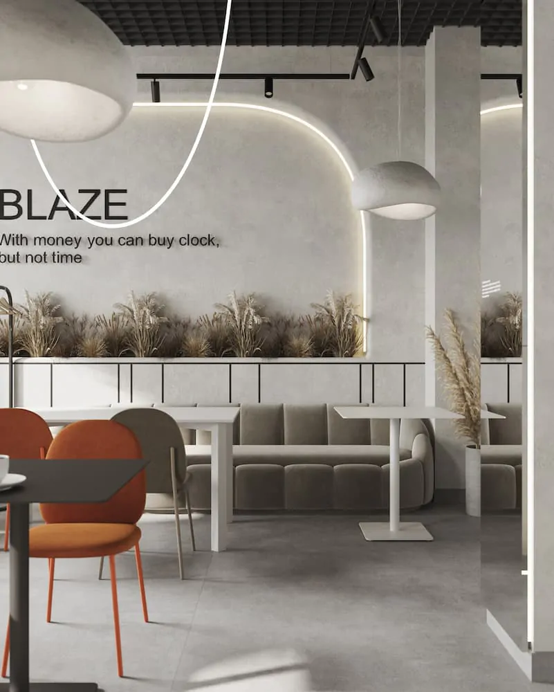 Кафе «Blaze», дизайн-проект, 116 м², 116 кв.м.